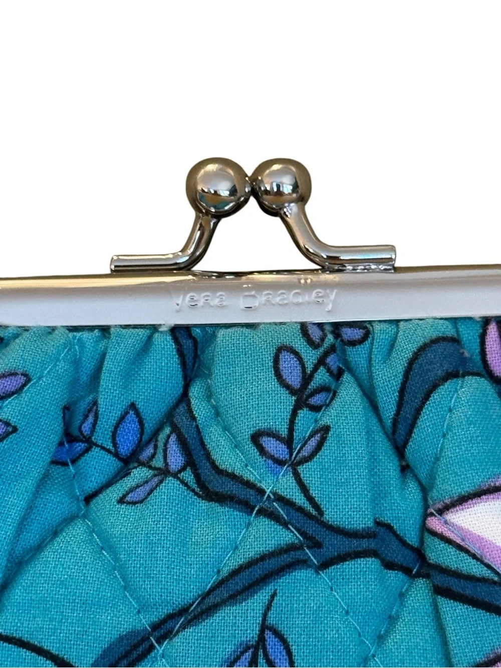 Vera Bradley Kisslock Coin Pouch in Peacock Garden Pattern RETIRED